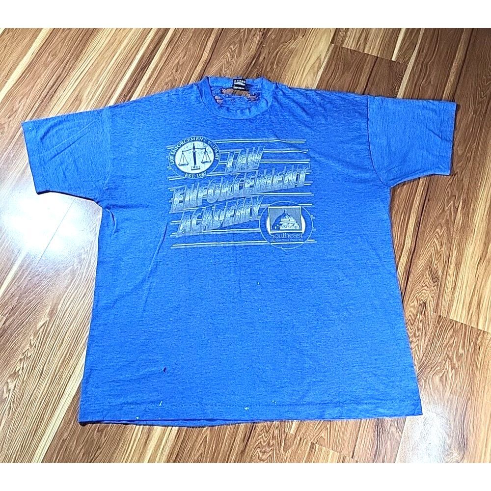 Vtg Distressed Missouri University Shirt Law Enforcement‎ XXL BEST Fruit Of Loom